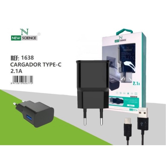 CARGADORA PARA NEW SCIENCE TYPE-C 2.1A COMPATIVEL PRETO CARGADORA PARA NEW SCIENCE TYPE-C 2.1A COMPATIVEL PRETO